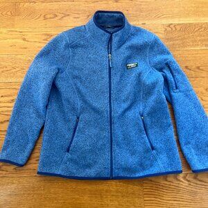 Women's L.L.Bean Sweater Fleece Full-Zip Glacier Blue Jacket Size XL PETITE